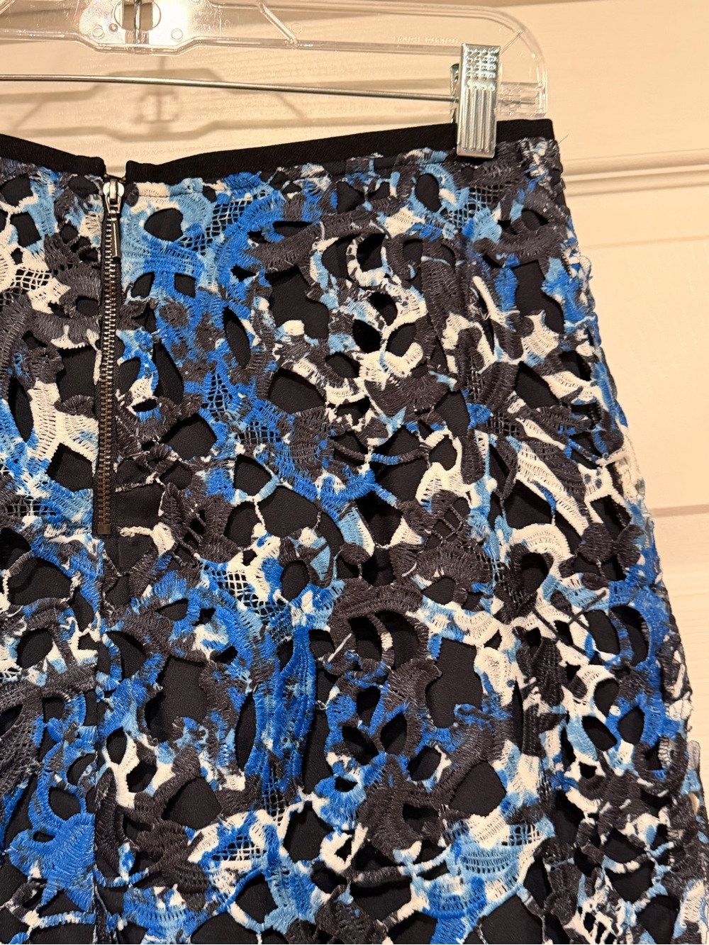 T Tahari Multicolor Lace Pencil Skirt Exposed Back Zipper Size 6 #706